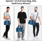 Small Gym Bag Carry On Bag - 12 in Mini Duffle Bag Lightweight for Overnight Travel - Blue