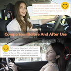 SPRFUFLY Really Comfy Car Headrest Pillow, Car Pillow for Driving with Adjustable Strap, Space Memory Foam Neck Pillow, Breathable Removable Cover - Travel Neck Pillow(Lightorange Side Rope)