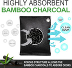 Activated Charcoal Odor Absorber, Odor Eliminator for Strong Odor,Bamboo Charcoal Air Purifying Bags for Home Car Closet Pet, Smoke Room Deodorizer (10 x 60g, Unscented)
