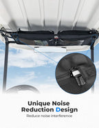 KEMIMOTO Upgraded Golf Cart Overhead Storage Bag, Ceiling Storage with Dual Mesh Pockets Compatible with Club Car Precedent,Tempo, and Onward, 1680D Overhead Organizer, Black