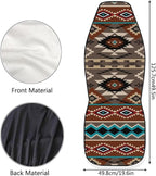 ELEQIN Front Car Seat Covers 2pcs, Brown Aztec Tribal Automotive Seat Covers Car Accessories Universal Size Fit for Most Cars,SUVs&Trucks&Vans