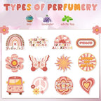 Demissle 24 Pcs Boho Hippie Car Air Fresheners Bulk Cute Groovy Hanging Air Freshener Pink Rainbow Scented Fresheners Rearview Mirror Decor for Women Gift Car Accessories
