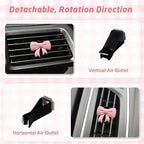 8 PCS Coquette Pink Bow Car Air Freshener Vent Clip, Cute Aesthetic Cars Scent Air Fresheners Vent Clips Decorations, Automotive Interior Accessories for Women Girl