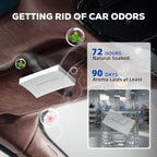 Car Air Freshener Small Gypsum Aromatherapy Diffuser New Smell Set Clean Ingredients Car Odor Eliminator Long Lasting Scent Auto Accessories with Metal Clip (Square, 1 PCS)
