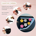 6pcs Flowers Car Air Freshener Vent Clips,Pink Yellow White Daisy Flowers Air Vent Clip Car Accessories for Women,3.3cm/3cm Flower Girly Vehicle Decor Refillable Outlet Diffuser