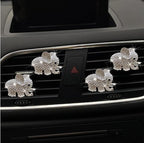 4Pcs Bling Elephant Air Vent Clips,Crystal Car Air Fresheners Vent Clip Cars Diffuser Vent Clip Rhinestone Diamond Elephant Cars Decoration Interior Decor Bling Car Accessories