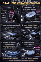 Lotus-G Graphene Ceramic Coating Kit –Ceramic Coating& IPA Cleaner 3-Year Paint Protection, 9H Hardness, High Gloss, UV Shield, Super Hydrophobic–Car Detailing Set with Towels & Pads
