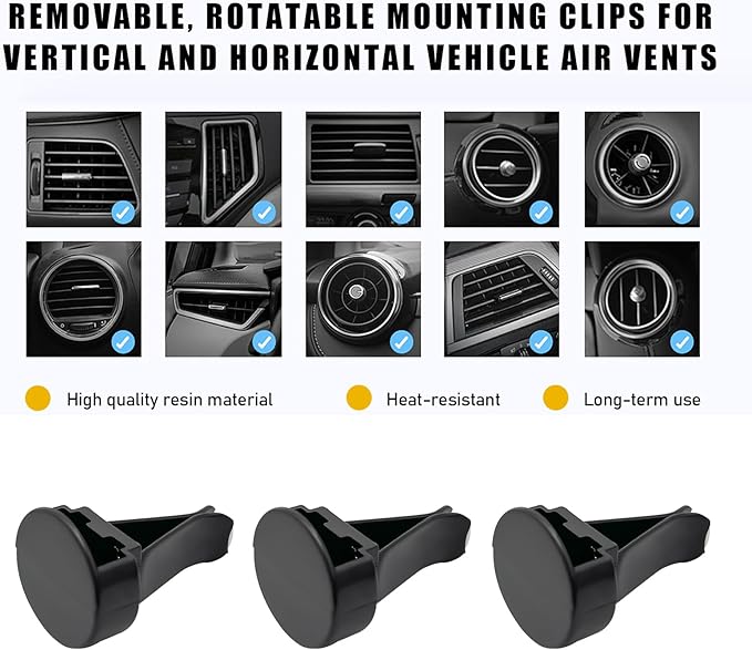 50 PCS Car Metal Air Vent Clips, Auto Perfume Air Outlet Clips Replacement, Air Freshener Clips with Plastic Slot Suitable for Most Vehicle, Universal Car Accessories