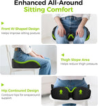 AUVON Gel Seat Cushion for Office Chairs, Ergonomic Memory Foam Chair Cushions for Long-Sitting Support & Sciatica, Back, Tailbone Pain Relief, Breathable Car Seat Cushion with Anti-Slip Base