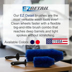 EZ Detail Big and Little Brush Combo - Wheel Rim Cleaner for Cars, Bike, Trucks, Motorcycle, and Other Vehicles - Non-Scratch Auto Detailing Tool, Easily Reaches Nook and Crannies