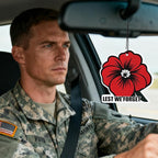 12 Pcs Memorial Day Gifts Bulk Red Poppy Car Air Fresheners Poppy Flowers Hanging Ornaments for Memorial Veterans Day Gifts
