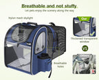 Pecute Pet Carrier Backpack, Cat Backpack Carrier, Expandable with Breathable Mesh for Small Dogs Cats Puppies, Dog Backpack Carrier for Hiking Travel Camping Outdoor, Hold Pets Up to 17 Lbs