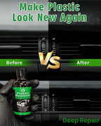 Plastic Restorer for Cars, 60ML Black Trim Restorer, Back to Black Plastic Restorer, High Concentration Ceramic Crystal Hydrophobic Coating Lasting Shine Up to 12 Months+ & UV Protection & Deep Repair