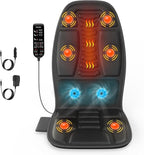 Back Massager with Heat for Pain Relief Deep Tissue, Portable Massage Chair Cushion and Seat Pad for Office, Gifts for Men & Women for Home Use