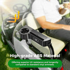 10L0L Golf Cart Rear Seat Kit Arm Rest Set with Cup Holder for Yamaha EZGO Club Car Golf Cart UV-Proof Coating Long Lasting, No Drilling Kits Include