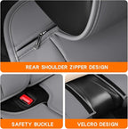 Front Car Seat Covers, Leather Car Seat Covers, Fit for Most Cars SUV and Most Sedan Grey