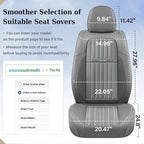 Coverado Car Seat Covers Full Set, Seat Covers for Cars,Gray Car Seat Cover, Waterproof Car Seat Protector, 5 Pieces Nappa Car Seat Cushion, Car Seat Covers Front Seats and Back Fit for Most Cars
