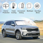 Windshield Sun Shade Custom Fit for 2021 2022 2023 2024 2025 2026 Kia Sorento SUV Accessories Foldable Sunshade Sun Blocker Protect Car from Sun Rays & Heat Damage Keep Car Cooler
