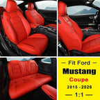 GIANT PANDA Customized Full Set Car Seat Covers Fit Ford Mustang Coupe Hardtop 2015 2016 2017 2018 2019 2020 2021 2022 2023 2024 2025 2026- (Red)