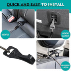 Chew Proof Dog Seat Belt for Car, 32 inch Black Dog Car Harness with Latch Bar Attachment and Aviation Aluminum Carabiner Up to 1000 lbs, Secure Dog Seatbelt Leash 1 Pack
