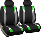 FH Group Automotive Seat Covers Airbag Compatible Front Seats Only Universal Fit Interior Accessories Cars Premium Modernistic Green Seat Covers Car Accessories for Vans Trucks SUV Car Accessories