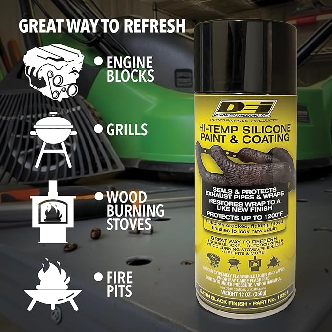 Design Engineering 010301 High-Temperature Silicone Coating Spray - Black, 1 CAN
