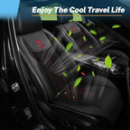 Cooling Car Seat Cushion Front Seat,12V&24V Cooling Seat Cover for Cars with 10 Fans,Rapid Cooling with Automatic Start and Pause Seat Cushion (Black)