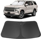 Windshield Sun Shade Custom Fit for 2021 2022 2023 2024 2025 2026 Chevrolet/Chevy Tahoe Accessories Foldable Sunshade Sun Blocker Protect Car from Sun Rays & Heat Damage Keep Car Cooler