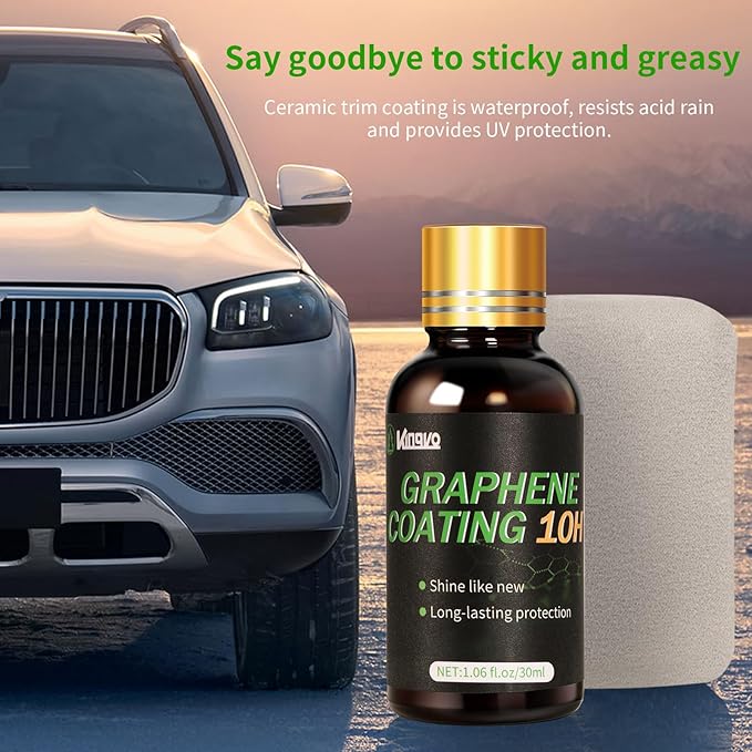 10H Ceramic Coating for Cars, Advanced Graphene Ceramic Coating for Auto Car Detailing, Auto Paint Correction Gloss Hydrophobicty Scratch Resistant,30ML(2-Pack)