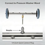 Hourleey Pressure Washer Undercarriage Cleaner, 16 Inch Power Washer Surface Cleaner, Undercarriage Water Car Broom Attachment with Extension Wand, 4000 PSI