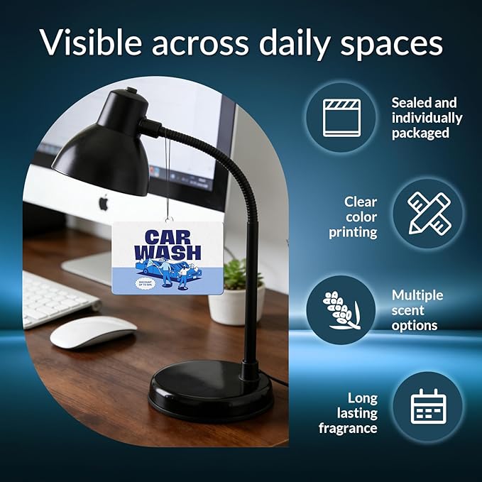10-1000 Pcs Custom Air Fresheners with Picture - Personalized Photo/Logo/QR Code/Text, Bulk Promotional Car Gifts for Business Branding Events (A4-Horizontal rectangle)