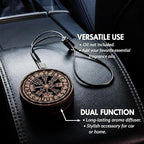 Wood Car Air Freshener — Vegvisir Handmade Unscented DIY Essential Oil Hanging Diffuser with Felt Insert — Add Your Own Oils — Refillable — Car/Truck/SUV — Cardboard Box