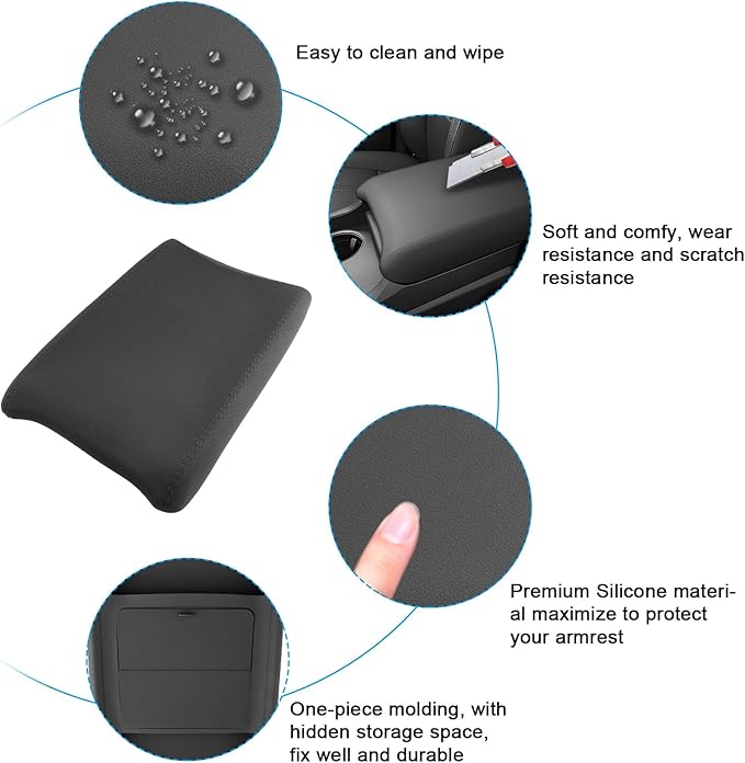 SXCY for 2026 Honda Passport Armrest Cover for 2026 Honda Passport/2023-2025 Ridgeline Pilot Accessories 2025 Ridgeline/Pilot 2026 Passport Center Console Cover Silicone Full Cover(w/Privacy Storage)
