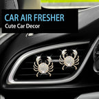 Crab Car Decor,Cute Beach Coastal Car Vent Clips,2pcs Bling Crab Car Air Freshener,Ocean Themed Decoration Accessories for Women,Refillable Aroma Diffuser