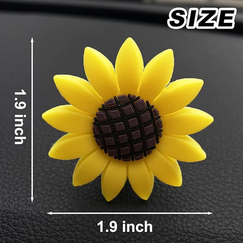 2 Pieces Sunflower Air Vent Clips Flower Car Accessories Cute Car Air Freshener Sun flower Gift Decorations Charm Car Clip Interior Air Vent Decor