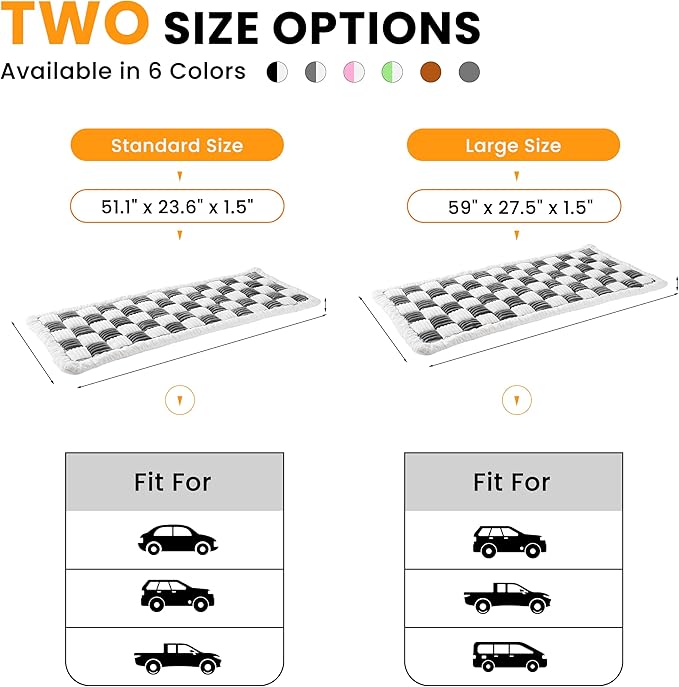 Backseat Dog Bed Mat for Car, Non-Slip Dog Bed for Car Back Seat, Soft & Cozy Dogs Blanket, Washable Travel Pet Mat Seat Protector for Cars, SUVs, Trucks (Grey/White, 59"L x 27.5"W x 1.5"Th)