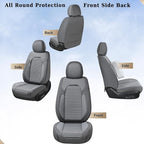 Coverado Car Seat Covers Full Set, Leather Seat Covers for Cars, Automotive Seat Cover Car Accessories Universal Fit for Most Cars SUV Trucks(Gray)