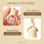 Remerry 40 Pcs Christmas Employee Appreciation Gifts Xmas Hanging Car Air Freshener Diffuser Empty Glass Perfume Bottle with Clear Plastic Ornament Ball Ribbon for Essential Oil Fragrance