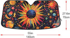 Astrology Sun Planet Stars Windshield Sunshade Car Sun Shade Front Window Shade for Truck SUV Blocks UV Rays Sun Reflector Visor Protector Accordion Folding