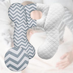 Baby Travel Pillow, Upgrade U-Shape Infant Pillow for Car Seat Pushchair and Stroller, Soft Comfortable Sleep Cushion for Kids Newborn and Toddler -Wave Gray