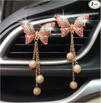 Bling Butterfly Pendant Air Vent Clips, 2 Pcs Crystal Aromatherapy Air Fresheners Outlet Clips, Car Diffuser Perfume Clip for Girls Women Girl, Car Interior Diamond Decoration Rhinestone Accessories