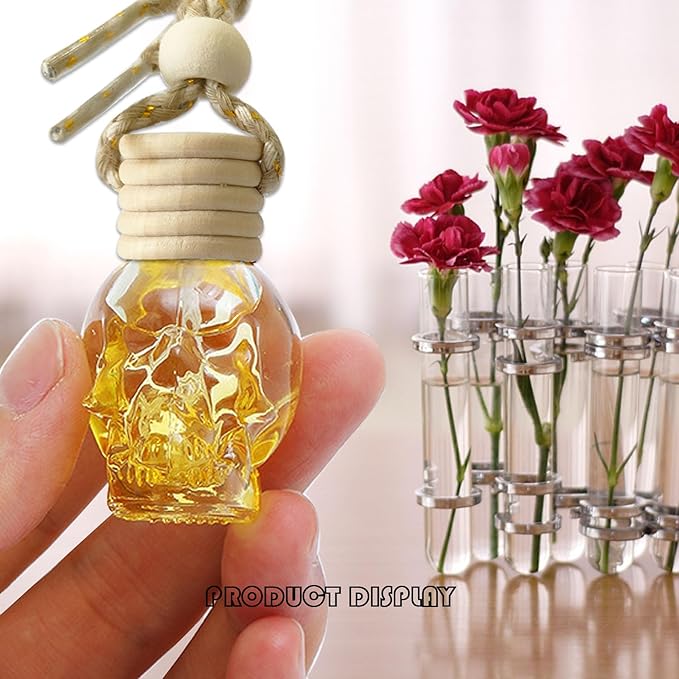 7 PCS Mini 10ml Colors Skull Perfume Bottle for Car Air Freshener Pendant Essential Diffuser Oil Fragrance Aromatherapy Empty Bottle Decor …
