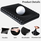 Gel Seat Cushion, Super Large Gel Cushion Chair Pads with Non-Slip Cover for Home Office Car Seat Wheelchair, Soft Breathable Honeycomb Seat Cushion for Relieve Hip Pain, As Seen On TV (Black)