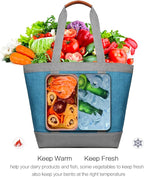 Insulated Cooler Bag Reusable Grocery Tote Bags Transport Large Lunch Box for Women