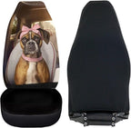 Boxer Dog Car Seat Cover Front Seats Only,Soft Bucket Seat Covers Decorative Saddle Blanket Cushion Cover Universal Fits Most Vehicles,Trucks,SUVs,Vans
