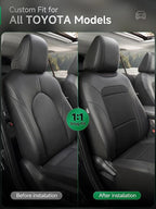 GIANT PANDA Air Cool Mesh Car Seat Cover Custom Fit Toyota Rav4 Camry Highlander Corolla Prius,Breathable Cooling Seat Protector with Leather Back Pannel(Black)