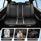 Fit Sentra Car Seat Covers Compatible with Nissan Sentra 2001-2025 2026 - Premium Leather， Waterproof Breathable， All-Weather Seat Cushion Protecto&Airbag Compatible (2 Front Seat Black)