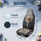 GENANY Funny Raccoon Car Seat Covers Set of 2, Racoon Breathable Front Seat Covers for Truck Sedan SUV, Funny Car Accessories, Raccoon Gift for Women Men