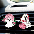 Car Air Fresheners Vent Clips Car Diffuser Vent Clip, Car Decoration Cute Car Interior Decor, Car Accessories for Women (2 Pcs Pink Halloween Ghost-C)