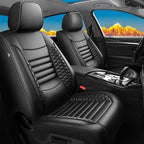 Fit Venue Car Seat Covers for Hyundai Venue 2020-2025 2026 - Upgraded Premium Waterproof & Breathable Leather, Airbag Compatible, All-Weather Seat Cushion Protector (Full Set, Black)